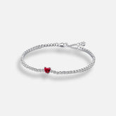 Pulseira Riviera Coração Vermelho Inspiração Pandora