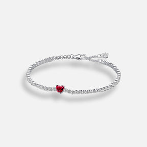 Pulseira Riviera Coração Vermelho Inspiração Pandora