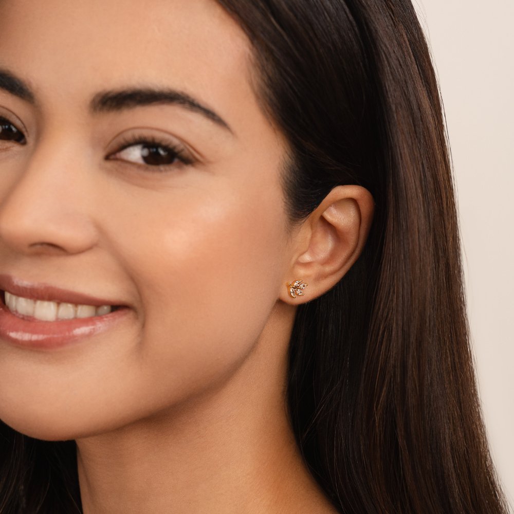 Brinco de Folha Cristal Sofia