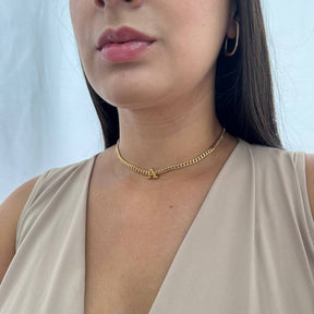 Colar Choker Inicial Corrente Inya