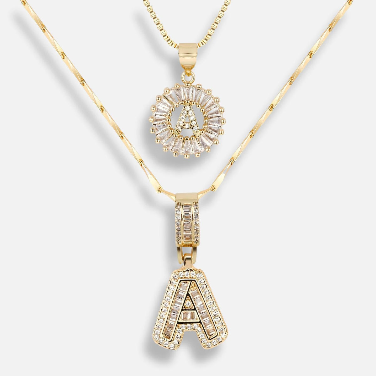 Colar Duplo com Iniciais Zircônia Jess