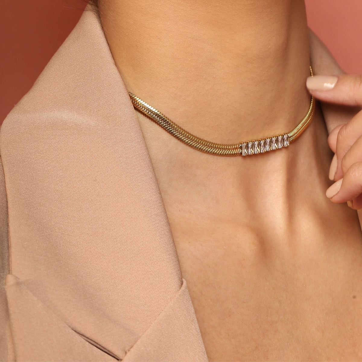 Colar Choker Slim Zircônia Lourdes