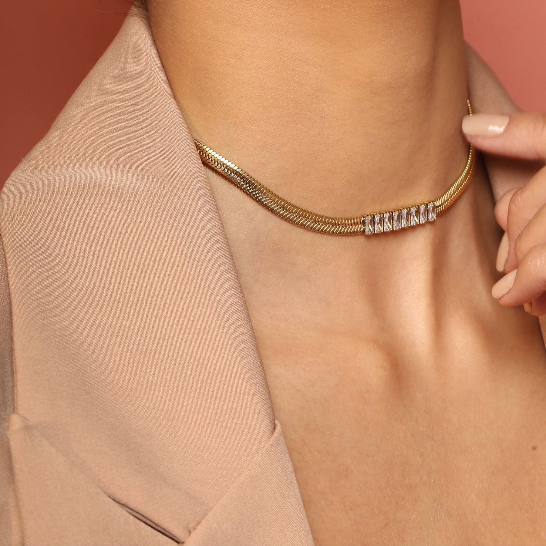 Colar Choker Slim Zircônia Lourdes