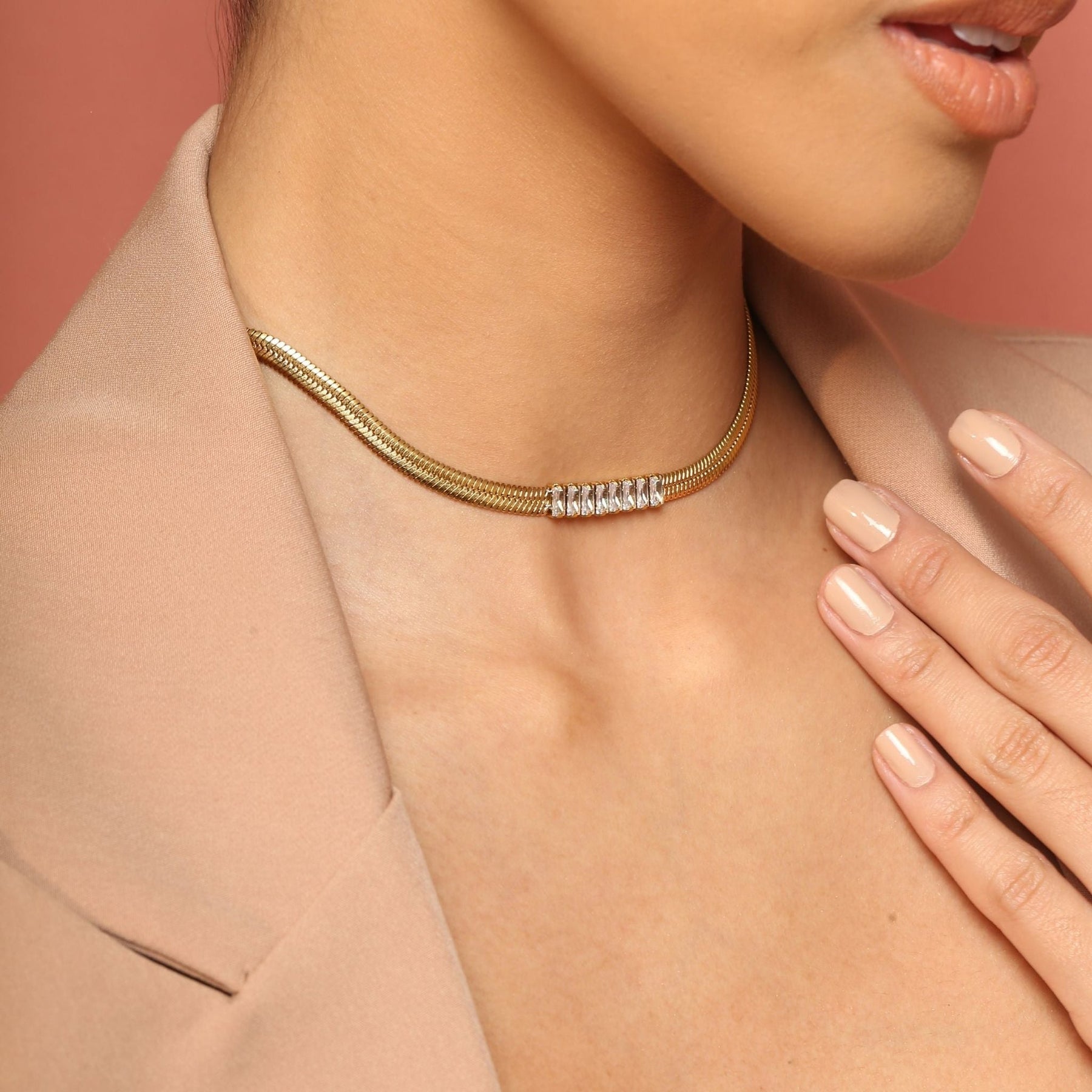 Colar Choker Slim Zircônia Lourdes