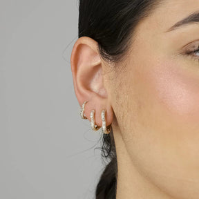 Trio de Brincos Coração Zircônia Nuza