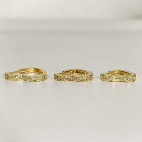 Trio de Brincos Coração Zircônia Nuza