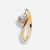 Anel Coração Solitário Inspiração Pandora