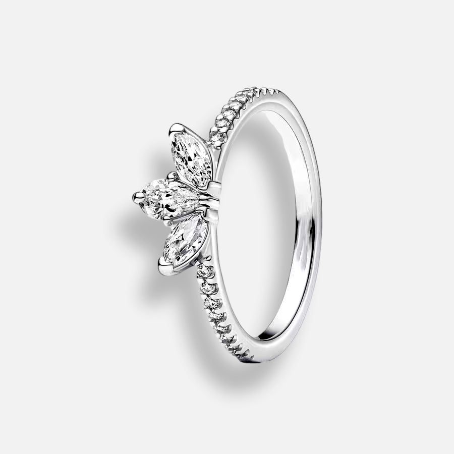 Anel Riqueza Botanica Brilhante Inspiração Pandora