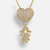 Colar Mãe de Menina Coração Zircônia Nyssa