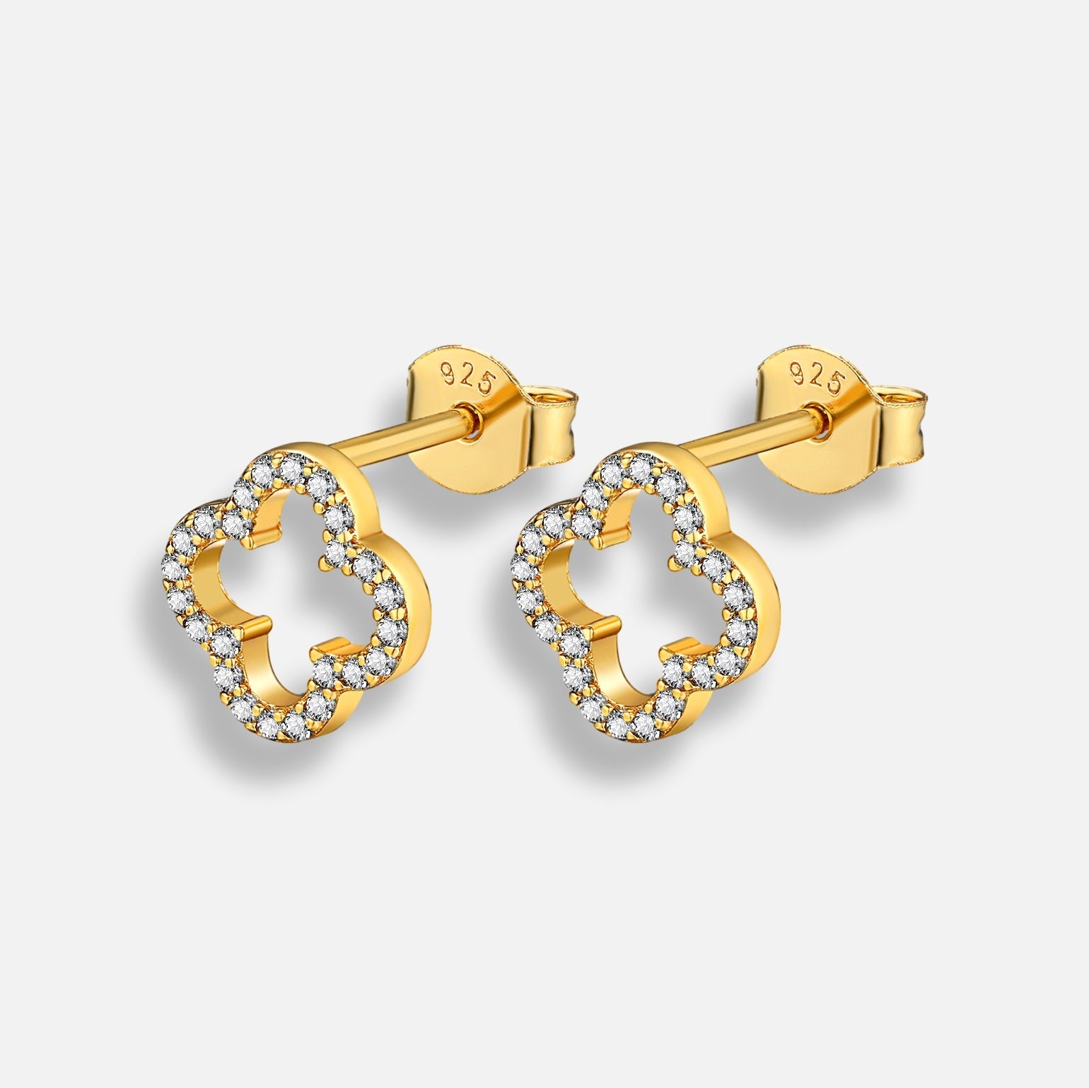 Brinco Trevo Vazado Zircônia Lua