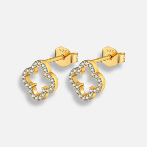 Brinco Trevo Vazado Zircônia Lua