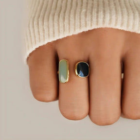 Anel Geométrico Aquamarine Ajustável Marine