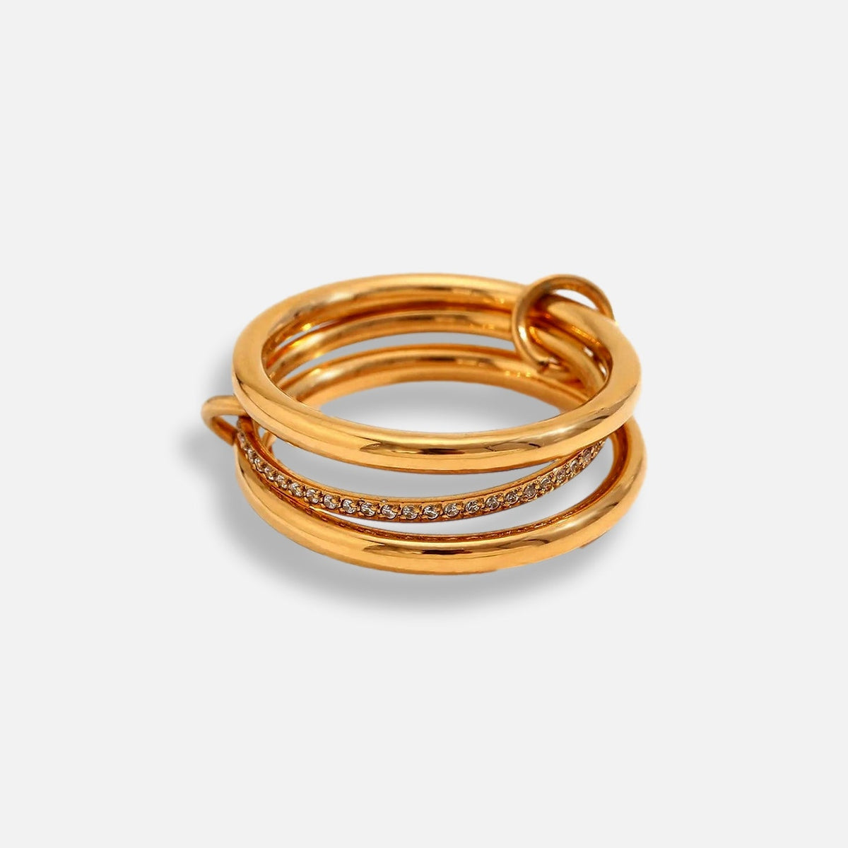 Anel Triplo Elos Zircônia Zeni