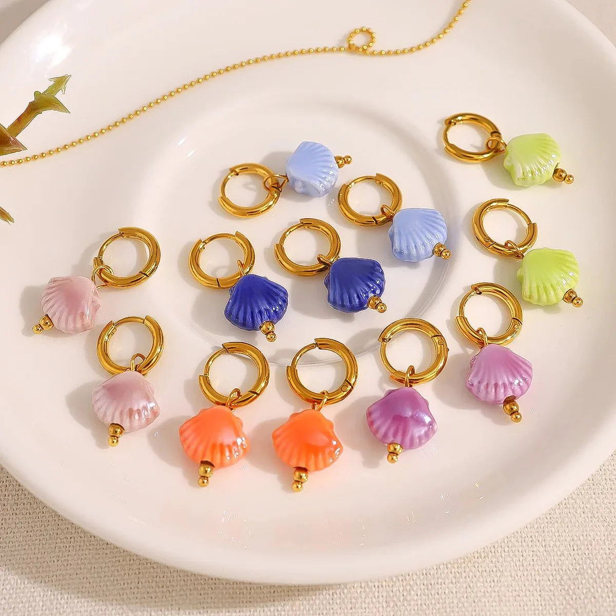 Brinco Argola Concha Colorido Uana