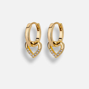 Brinco Argola Coração Zircônia Rena