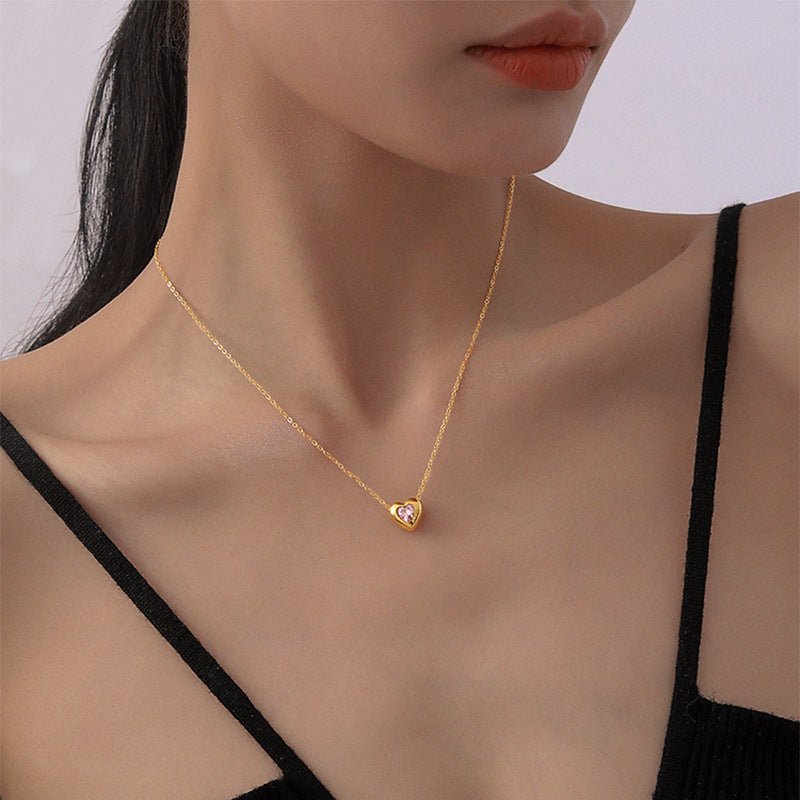 Colar Coração Zircônia Aurin