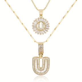 Colar Duplo com Iniciais Zircônia Jess